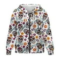 thumbnail image 4 of Renewold Skull Flower White Women's Oversized Sweatshirts Fleece Hoodies Casual Long Sleeve Sweaters Oversized Jackets Pullover Comfy Workout Clothes Athletic Clothing for Ladies Girls, XL, 4 of 7