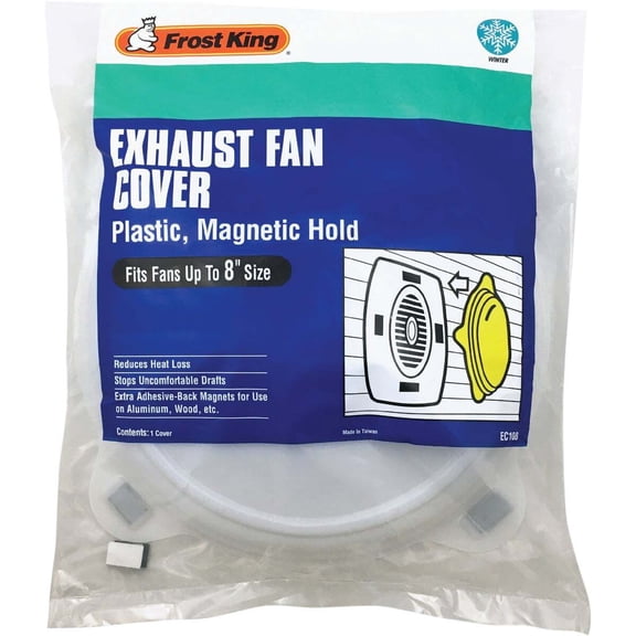 Thermwell Exhaust Fan Cover EC108 - White Plastic, Easy to Clean, Universal Shape, 1 Piece