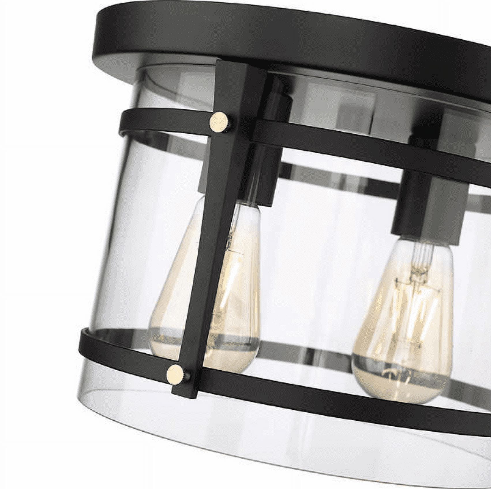 Joakim 2-Light Flush Mount Ceiling Light 11.8"X 8" Black 960 Lumens