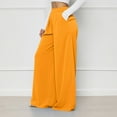 thumbnail image 5 of Plebaso Pants for Women Solid Color High Waist Elegant Flare Trousers Ladies Wide Leg Pants with Pockets, 5 of 6