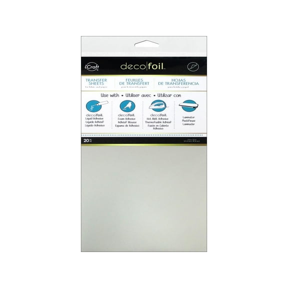 iCraft Deco Foil Transfer 6x12 Silver 20pc