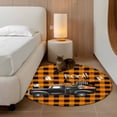 thumbnail image 2 of Round Rugs 4Ft, BOO Halloween Round Area Rug Washable Indoor Throw Carpet, Truck Pumpkin Spooky Skull Orange Plaid Soft Non Slip Circle Rug for Kitchen Nursery Room Home Decor Aesthetic, 2 of 8