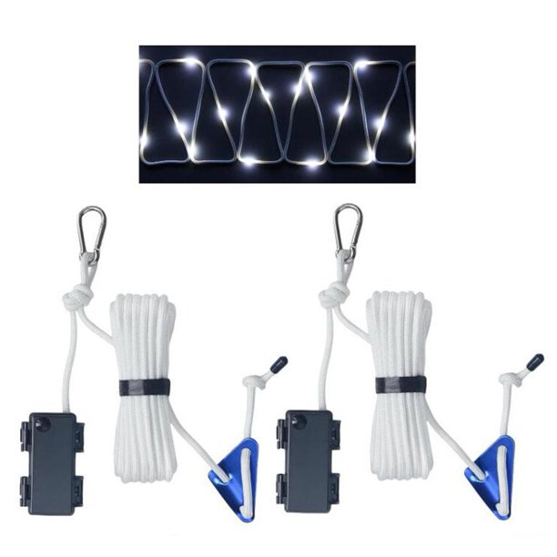 2uds. Luz de camping Luz de cuerda de tienda versátil para fiesta de camping al aire libre (blanco 10 m)