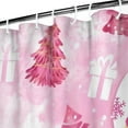 thumbnail image 3 of Pink Christmas Tree Shower Curtain 36"x72" ,Bathroom Decorative Shower Curtains Set with 12 Hooks,Modern Waterproof Washable Shower Curtain, 3 of 6