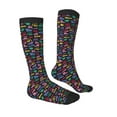 thumbnail image 3 of Daiia Sports Socks Colorful Excavator Printed Novelty Crew Socks for Men Women Knee High Socks Cotton Socks Soft & Breathable Support Unisex Socks, 3 of 9