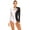 Black&White, variant on MSemis Women's Sparkling Rhinestone Gymnastics Leotards Mesh Athletic Bodysuit Tops Black&Red L