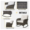thumbnail image 6 of Eagle Peak 3 Pieces Patio Furniture Set 2 Pieces Wicker Rattan Rocking Chairs with Cushions, 6 of 9