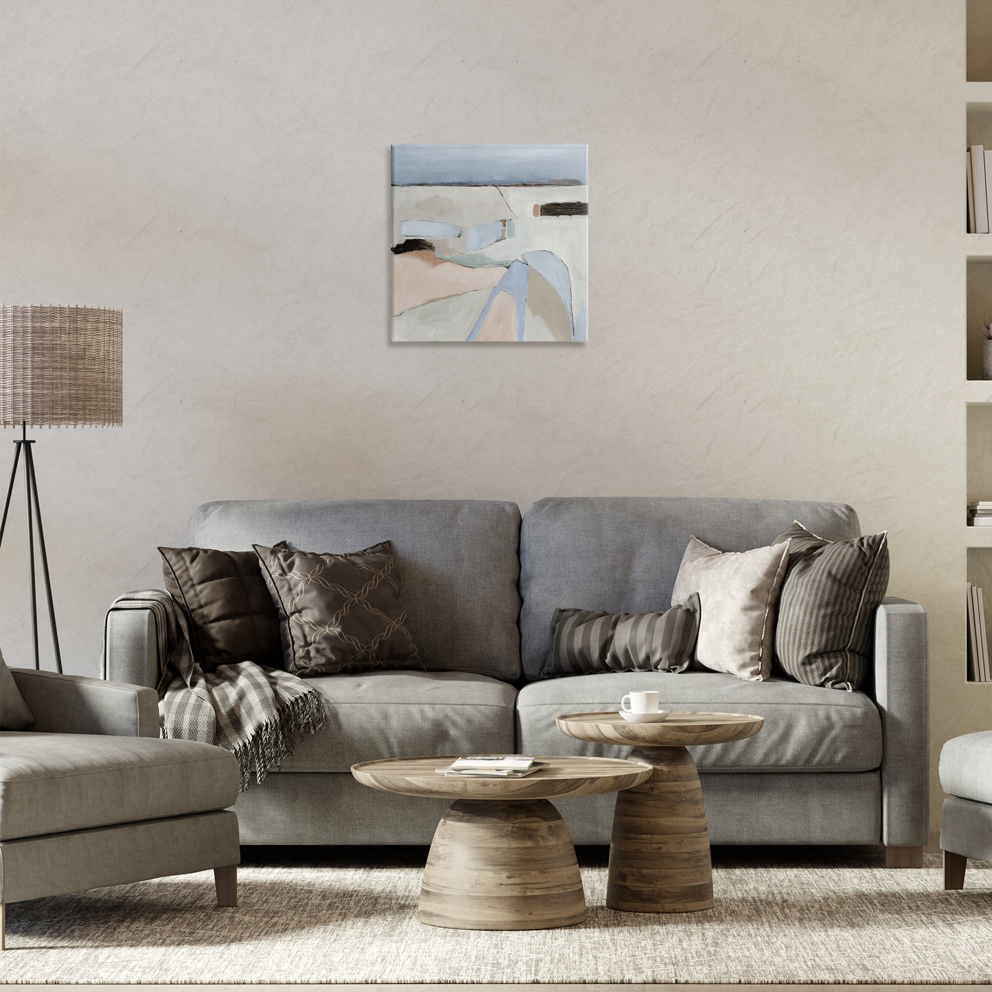 Stupell Industries Organic Neutral Landscape Abstract Painting Wrapped Canvas Art Print Wall Art, 17 x 17