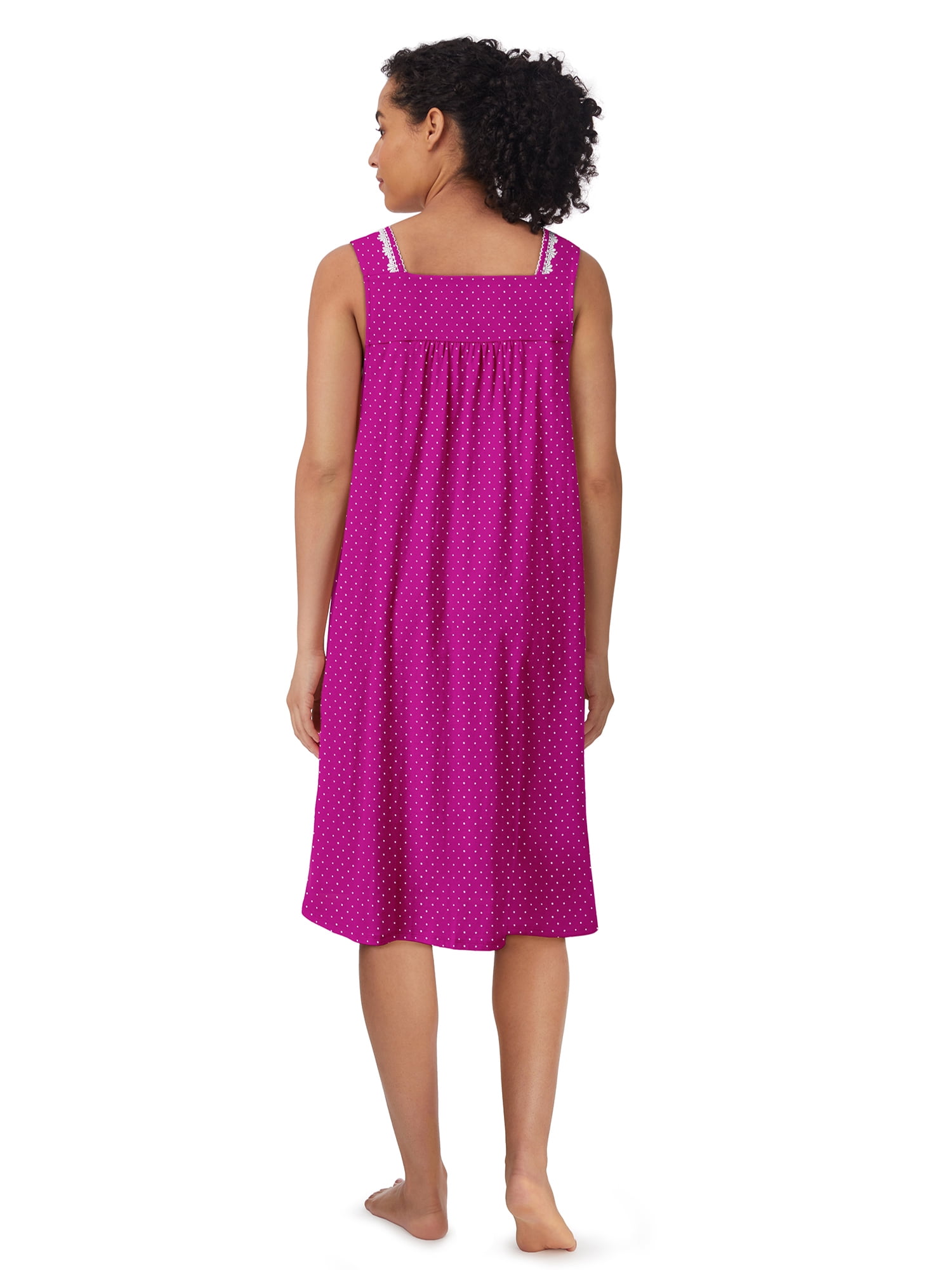Aria Women's 100% Cotton Sleeveless 40" Nightgown, Sizes XS-5X