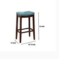 thumbnail image 5 of Benjara 30" Contemporary Wood Bar Stool with Leather Upholstery in Blue/Brown, 5 of 5