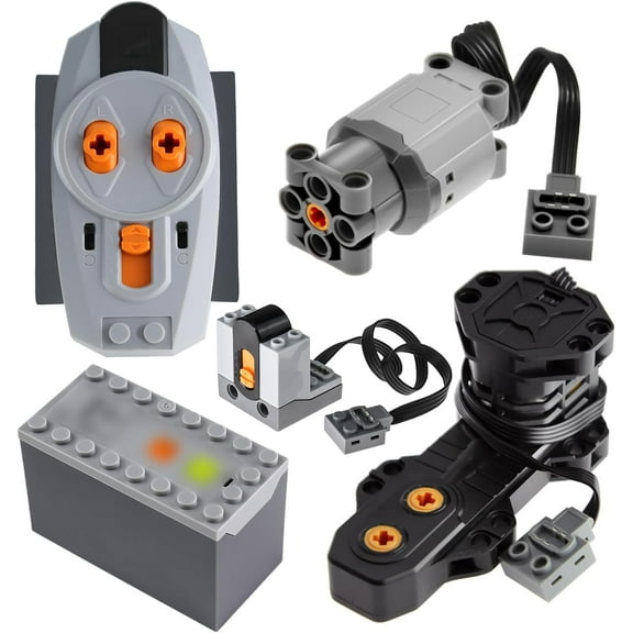 Technic-Motor Set Monster Motor Battery-Box IR-Receiver-Remote-Control, 5pcs, Compatible with Major Brands PowerFunctions Technic, Ages 12 
