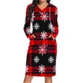 thumbnail image 1 of TIMIFIS Robe Chandail à Capuche pour Femme, Imprimé de Noël, Ample, Manches Longues, Haut Chandail à Capuche, Robe à Capuche avec Poches, 1 of 6