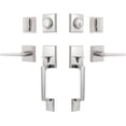 thumbnail image 1 of Ensemble de Poignées de Porte d'Entrée, Ensemble de Serrure de Porte d'Entrée en Nickel Satiné, Ensemble de Poignées d'Entrée avec Serrure, Pêne Dormant à Cylindre Simple et Poignée à Bouton, Réversible pour Portes Droitier et Gaucher (Antique_, 1 of 7