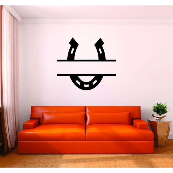 Custom Wall Decal Vinyl Sticker : Horseshoe Western Cowboy Cowgirl Home Decor Living Room Bedroom 20x20"