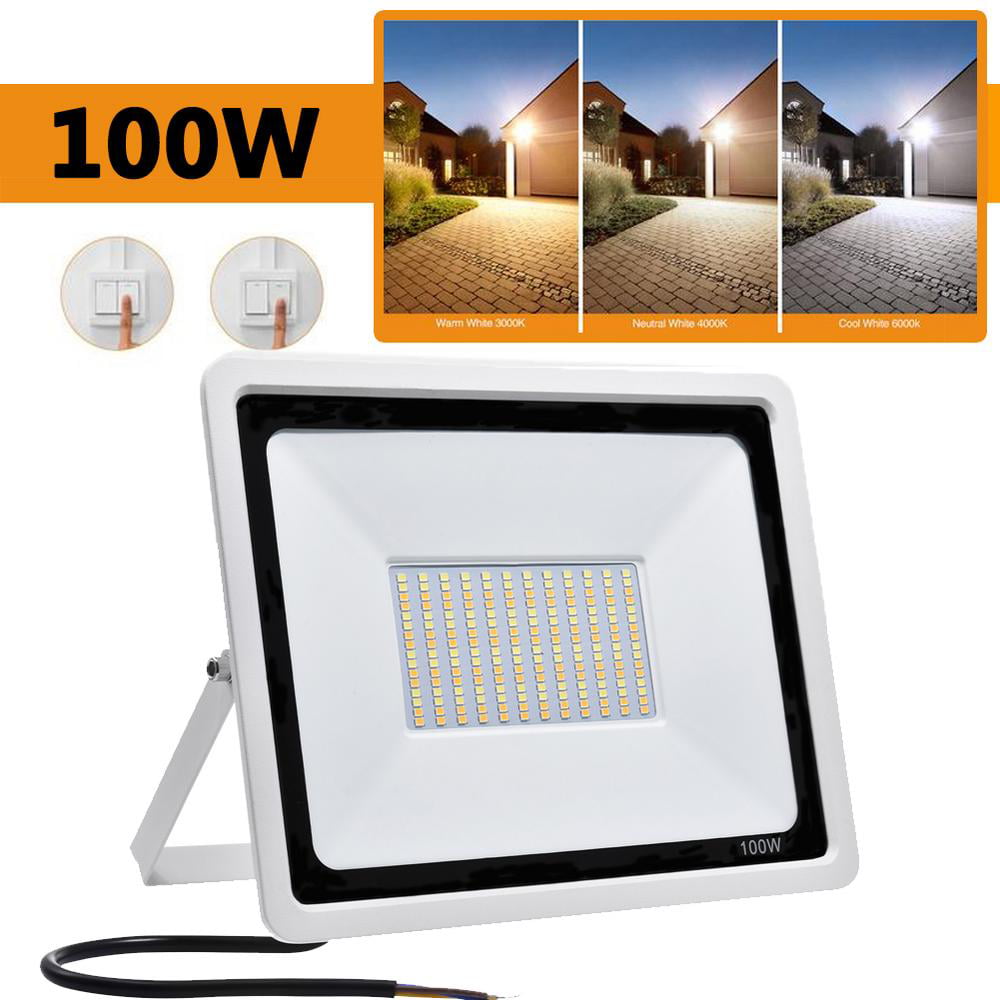 2x 100W LED Flood Light US Plug Spotlight Garden Outdoor Lamp Cool White bright 