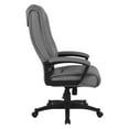 thumbnail image 4 of High Back Charcoal Bonded Leather Chair with Padded Loop Arms, 4 of 10