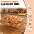 thumbnail image 5 of Vesteel 2-Tier Cooling Racks, Stainless Steel Stackable Grid Baking Racks, Collapsible Wire Racks for Cooking Grilling Roasting, Oven & Dishwasher Safe, 15’’ x 10’’, 5 of 8
