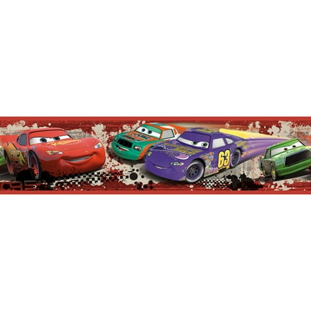 RoomMates Cars Piston Cup Racing Peel and Stick Border