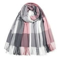 thumbnail image 2 of LEKODE Plaid Scarf for Women Long Scarves for Women Shawl Wraps for Women Poncho Womens Lady Scarf Women's Shawl Women's Poncho Pink One Size, 2 of 7