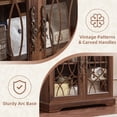 thumbnail image 3 of Joaxswe Farmhouse Sideboard Buffet Accent Cabinet Wooden Console Storage Cabinet with Transparent Glass Doors Brown, 3 of 8