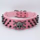 thumbnail image 1 of Collar de cuero con tachuelas para perro, con remaches de calavera, antimordeduras, hebilla ajustable resistente, gargantilla de PU premium para cachorros, perros pequeños, medianos y grandes., 1 of 6