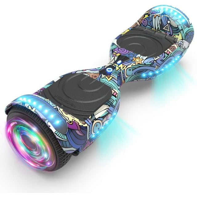Hoverboard pour Ados et Adultes (Système hoverstar 2.0), Couleur Chrome et Design Coloré Hooverboard Haut-Parleur Bluetooth Huverboard avec Lumière LED Roues Clignotantes Trottinette Électrique Auto-Équilibrée Certifiée