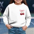 thumbnail image 2 of TOWED22 Girls Pullover Sweatshirts Kids Cute Printed Crewneck Tops Long Sleeve Pullover Tops,4Y, 2 of 4