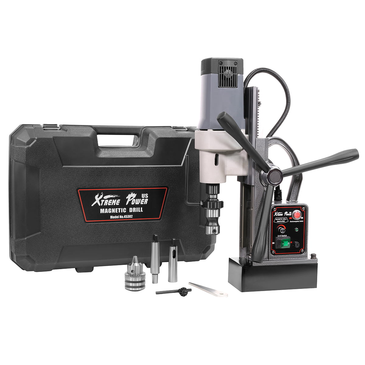 Magnetic Drill Base Press Boring 1200W Magnet Force 9000N w/Coolant & Carry Case 