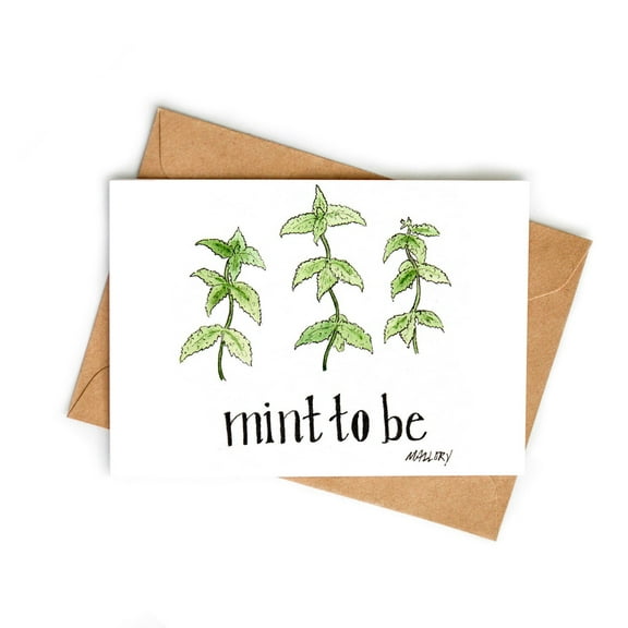 Cute Mint Greeting Card – “Mint to Be” Design – Eco-Friendly Card with Envelope – Perfect for Friends, Birthdays, Celebrations, and Encouragement
