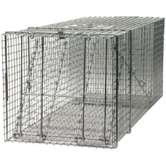 42 x 15 x 15 in. Live Animal Cage Trap with 1 Door, Silver