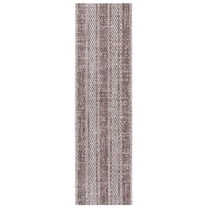 SAFAVIEH Courtyard Robert Striped Indoor/Outdoor Runner Rug, Light Beige/Light Brown, 2'3" x 8'