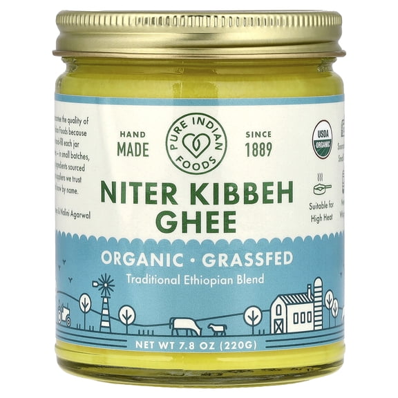 Pure Indian Foods Organic Niter Kibbeh Ghee, 7.8 oz (220 g)