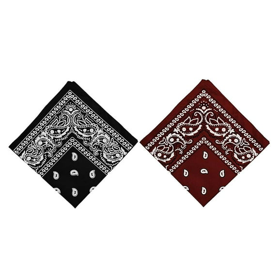 Yunhgft 2pcs Women Men Paisley Pattern Cowboy Bandana Head Wrap Neck Scarf Hair Band