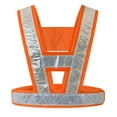 thumbnail image 2 of TOPTIE V Shape Reflective Vest High Visibility Cycling Safety Vest Running Gear, Universal Size-Orange White-1Pc, 2 of 8