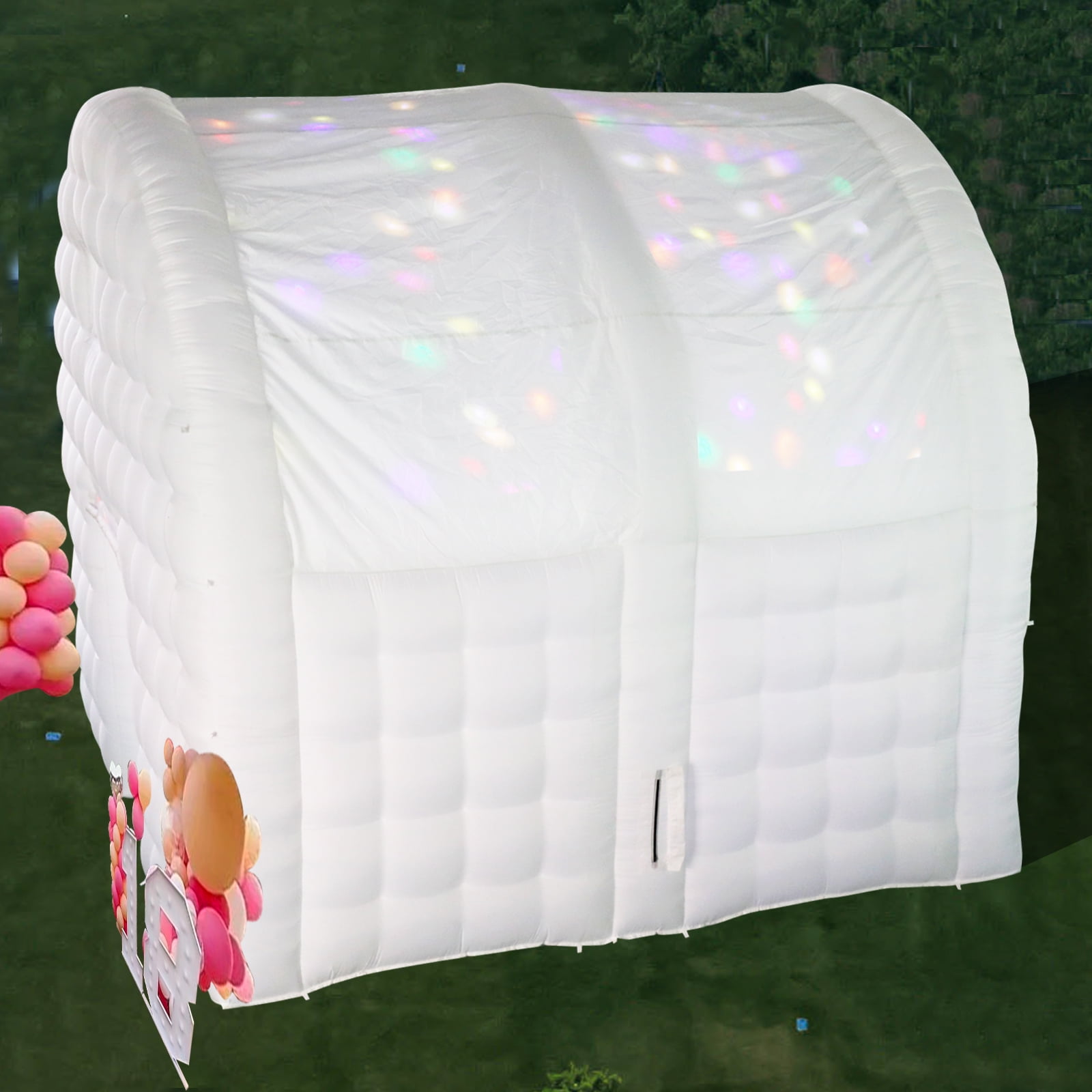 Large White Inflatable Tent(15x15x14FT) Includes 950W Blower Square Gazebo Event Room Large Inflatable Party Tent for Backyard,Outdoor EventsParties, Shows, Events, and Commercial Use