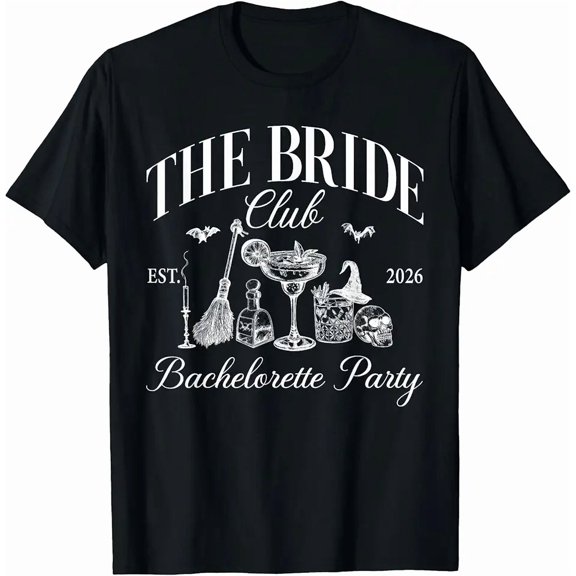 The Bride Club 2026 Gothic Bachelorette Bride Bridesmaid T-Shirt