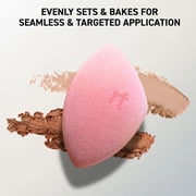 Real Techniques Miracle Powder Makeup Sponge, for Loose Powder, Pink, for Adults, 1 Count