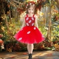 thumbnail image 2 of Ulitacool Spring Dresses For Girls Round Neck Sleeveless Tutu Dress Outfit Party Outfit Tropical Luau Theme Sundress Fashionable Clothes Red 8-9 Years, 2 of 5