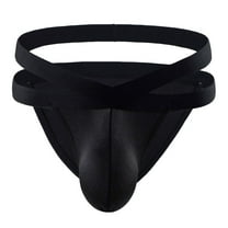 Herrnalise Men's Jockstrap Underwear Men Casual Solid Sexy Breathable Low Waist Thong Underwear Briefs Pants Sexy Underwear Set For Men For Black,2XL