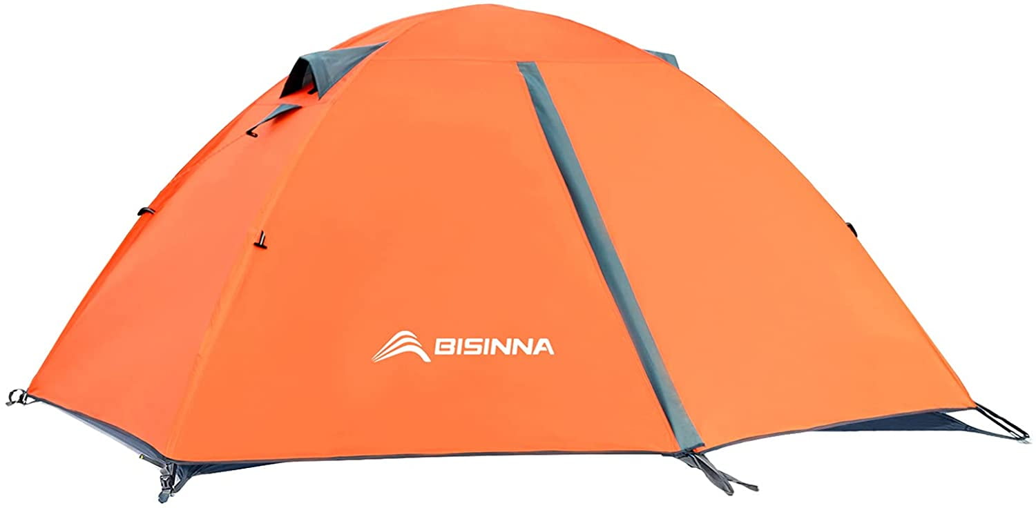 BISINNA 2 Person Camping Tent Lightweight Backpacking Tent Waterproof  Windproof Two Doors Easy Setup Double Layer Outdoor Tents for Family  Camping 