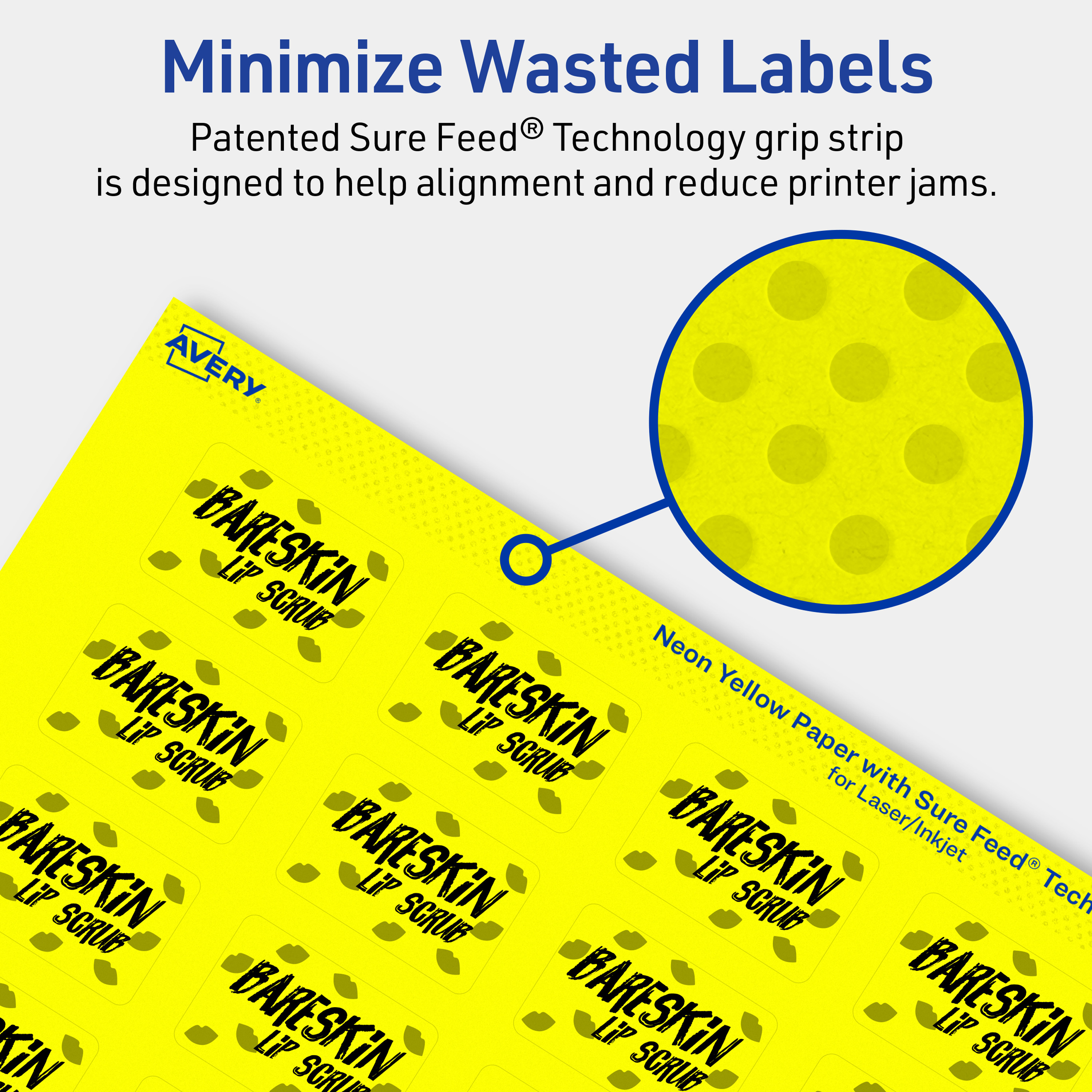 Avery Printable Rectangle Labels, Neon Yellow, 1" x 1.5", 640ct
