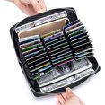 thumbnail image 5 of Cartera para Mujer con Bloqueo Cartera Larga de Cuero Genuino Titular de la Tarjeta de crédito Bolso de Embrague de Gran Capacidad Organizadores de Dinero con 36 * Ranuras para Tarjetas Púrpura 20 *, 5 of 5