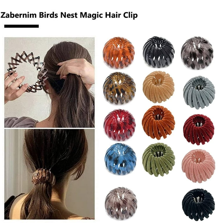 Women Girl Magic Hair Claw Clip Bird Nest Plate Hairpin Ponytail