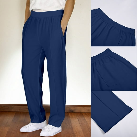 Sweatpants Girls Athletic Joggers with Pockets Drawstring Basic Navy Pants for Boys Boy Pants Size 7-8 Years