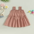 thumbnail image 2 of Bébé bébé Fille Été Robe en Lin Sans Manches Volant Bébé Princesse Mignonne Robes Robe de Soleil, 2 of 6
