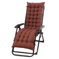 thumbnail image 2 of TOPCHANCES Lounge Chaise Chair Cushion, Tufted Soft Comfort Deck Chaise High Back Cushion, Outdoor Indoor Rocking Chair Padded with Ties for Patio Furniture, Coffee, 43''x16'', 2 of 8