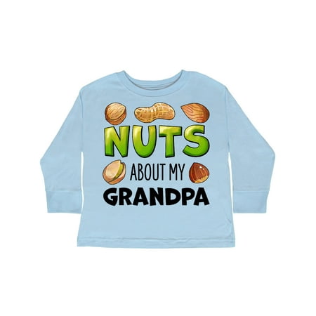 

Inktastic Nuts About My Grandpa Peanut Almond Pistachio Gift Toddler Boy or Toddler Girl Long Sleeve T-Shirt
