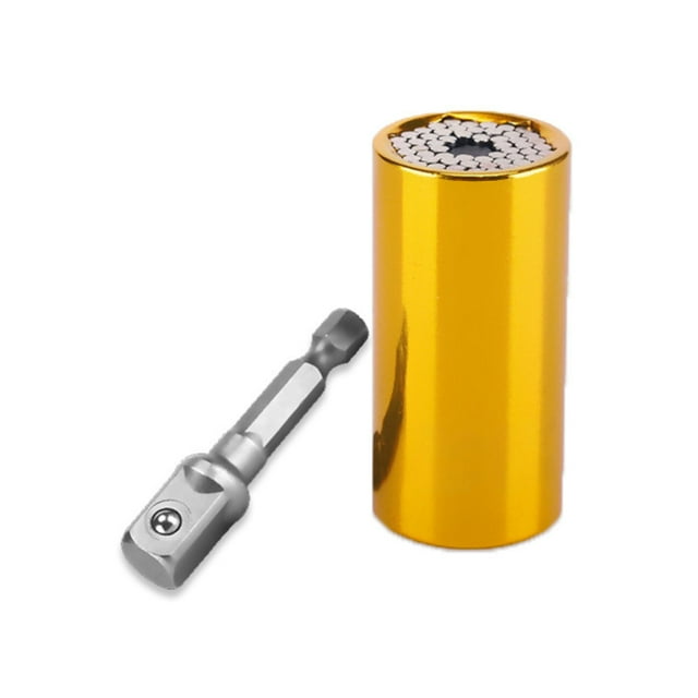 7-19mm 3-Piece Alloy Steel Multi-Functional Ratchet Socket Set with 3/8" Extension Bar, Gold Finish, Portable Storage Bag, Bulk Wholesale for Professional Use – Versatile Tools for Various