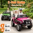 thumbnail image 5 of Sunnyfree 24 Volt Ride on Toys, 4WD 800W Power Car Wheel with Remote, 24V Ride ons with 2 Seater, Electric Car for Kids with Bluetooth, LED Lights, Seat Belt & Lockable Doors, 3-8, Pink, 5 of 13