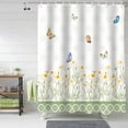 thumbnail image 2 of Shower Curtain Daisy Flower Butterfly Shower Curtains for Bathroom Decor Spring Floral Shower Curtain Sets with Hooks Waterproof Fabric Bath Curtain Small Stall 36" X 72", 2 of 6